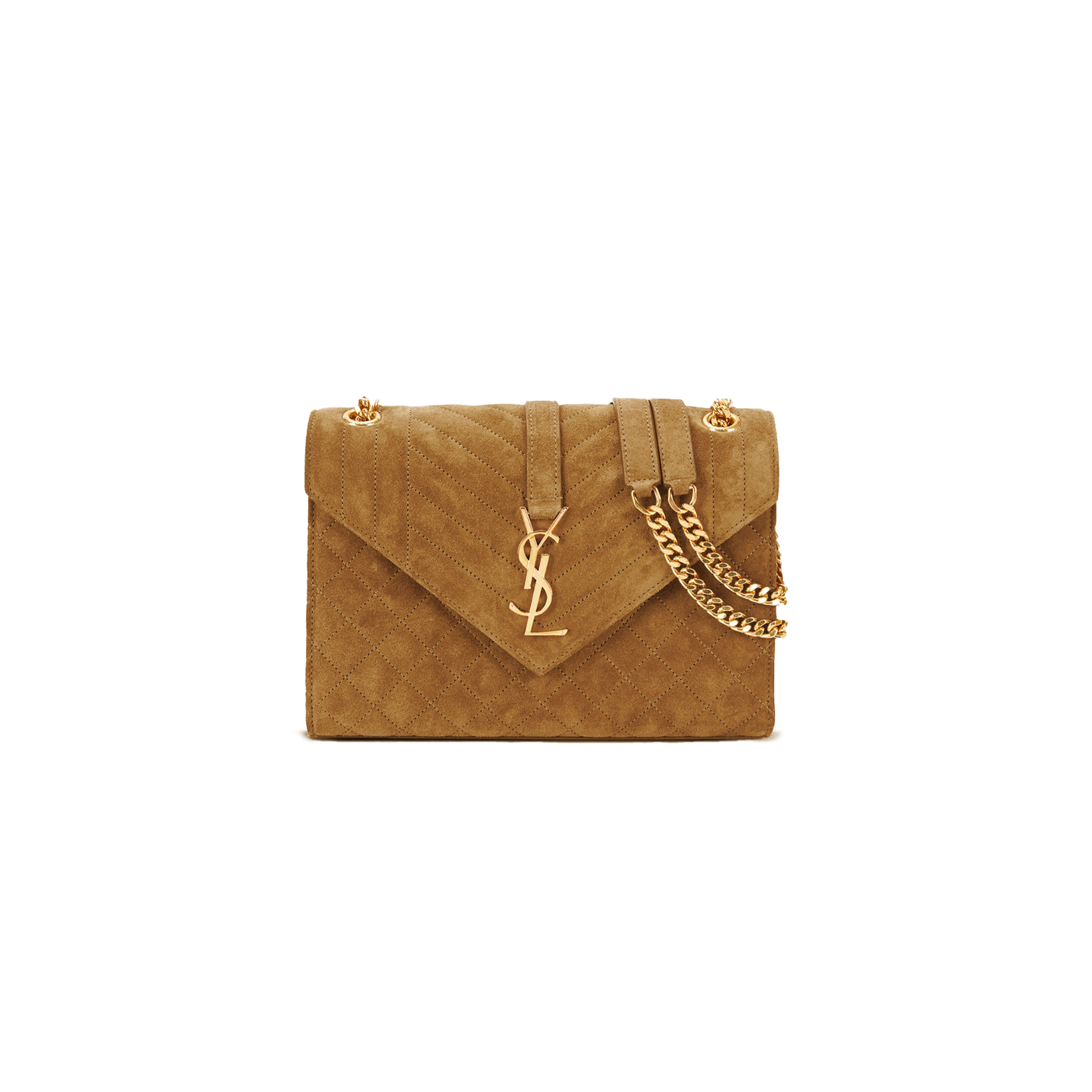 YSL ENVELOPE MEDIUM CHAIN BAG IN SUDE SHOULDER BAG 4872061525922 (24*17.5*6cm)